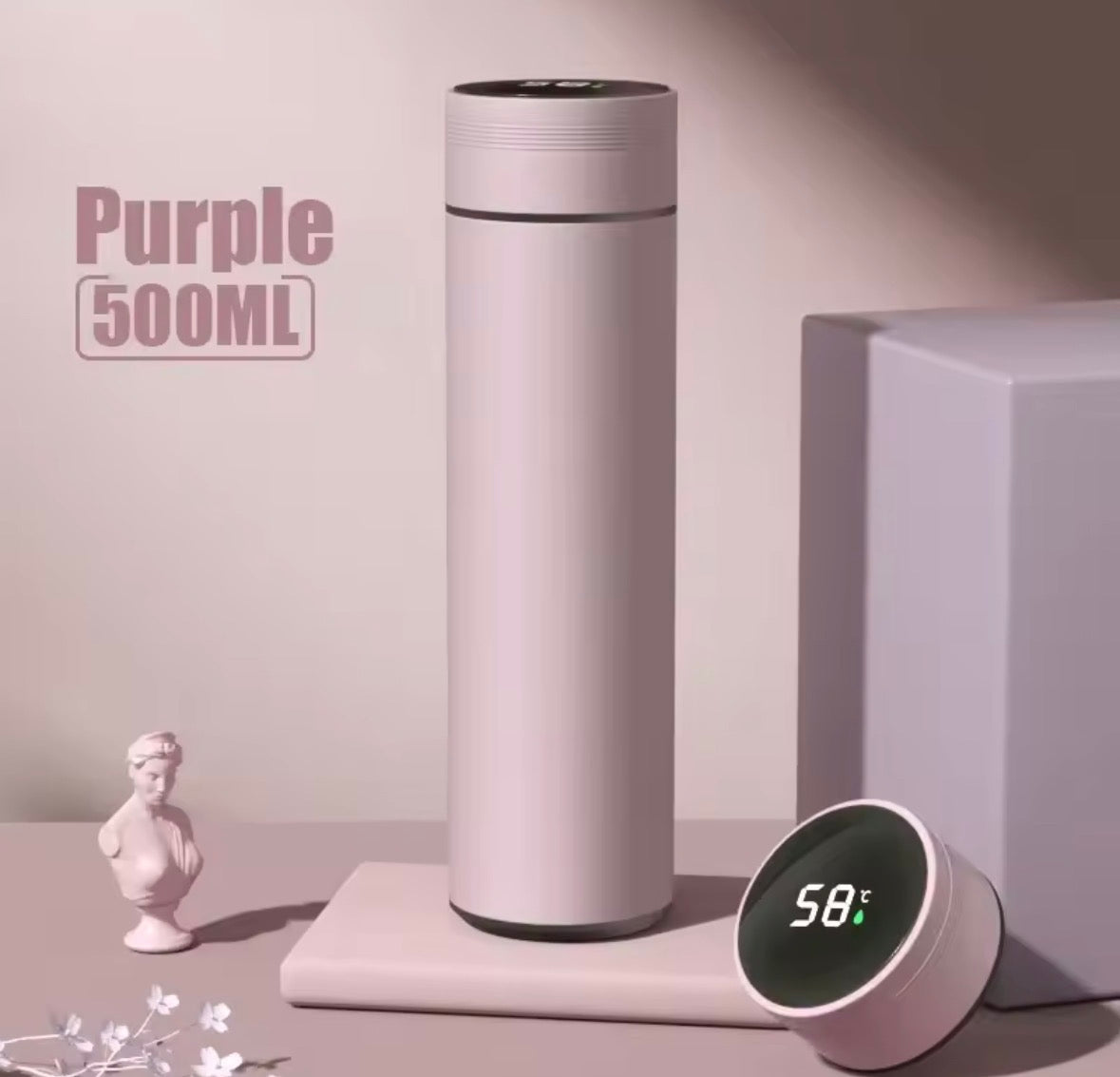 Gourde Isotherme AirZen™ 500 ml – Écran LED Température, Chaud & Froid