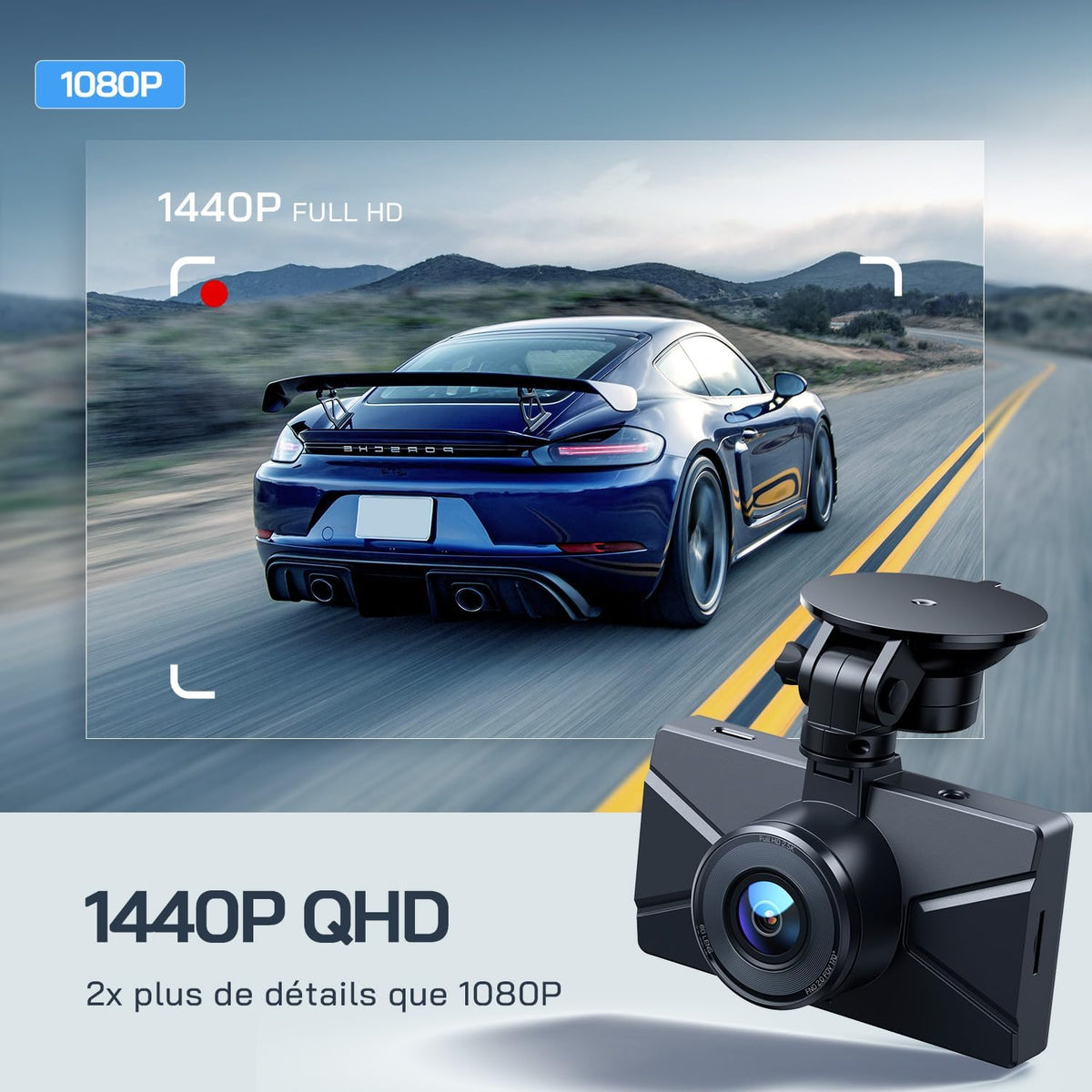 WOLFANG 2.5K Dual Dash Cam