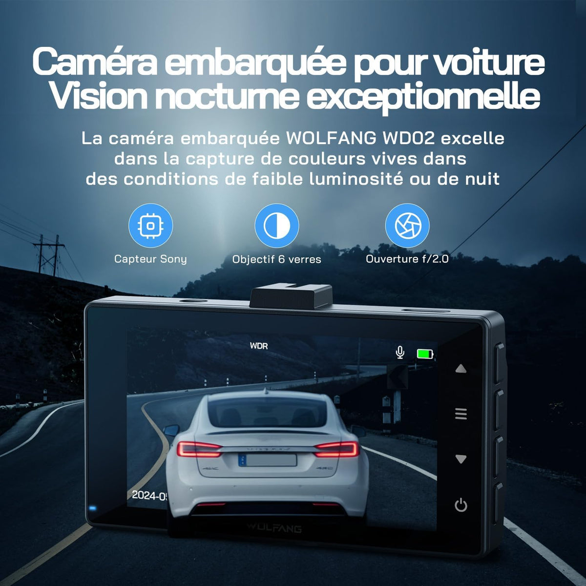 WOLFANG 2.5K Dual Dash Cam