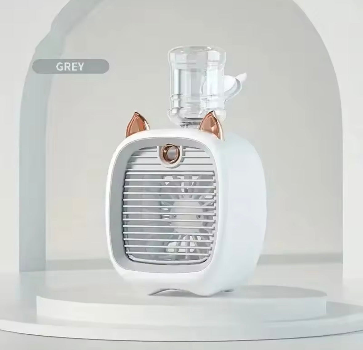 Mini Ventilateur Brumisateur AirZen™ – 3 Vitesses, LED, Design Chat