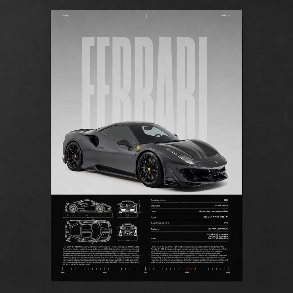 [Scale AI] catalog_packshot — Poster Ferrari 488 Pista