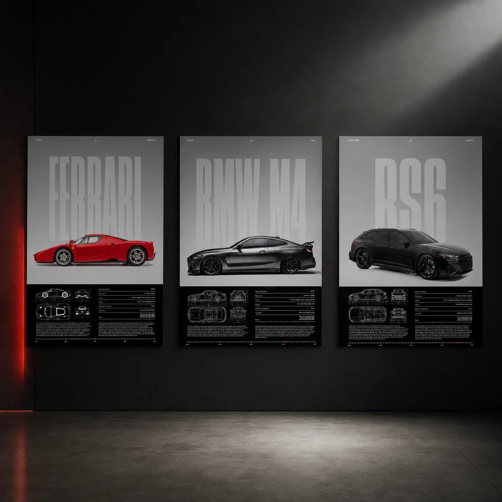 Square collection composition in a dark contemporary interior. Arrange three exact unframed poster s