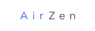 Logo wordmark minimaliste "AirZen" en typographie moderne et épurée, style Apple/Dyson. Le mot "Air"
