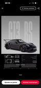 Poster Porsche 911 GT3 RS noir vu de face avec schéma technique
