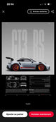 Poster Porsche 911 GT3 RS blanc encadré avec schéma technique