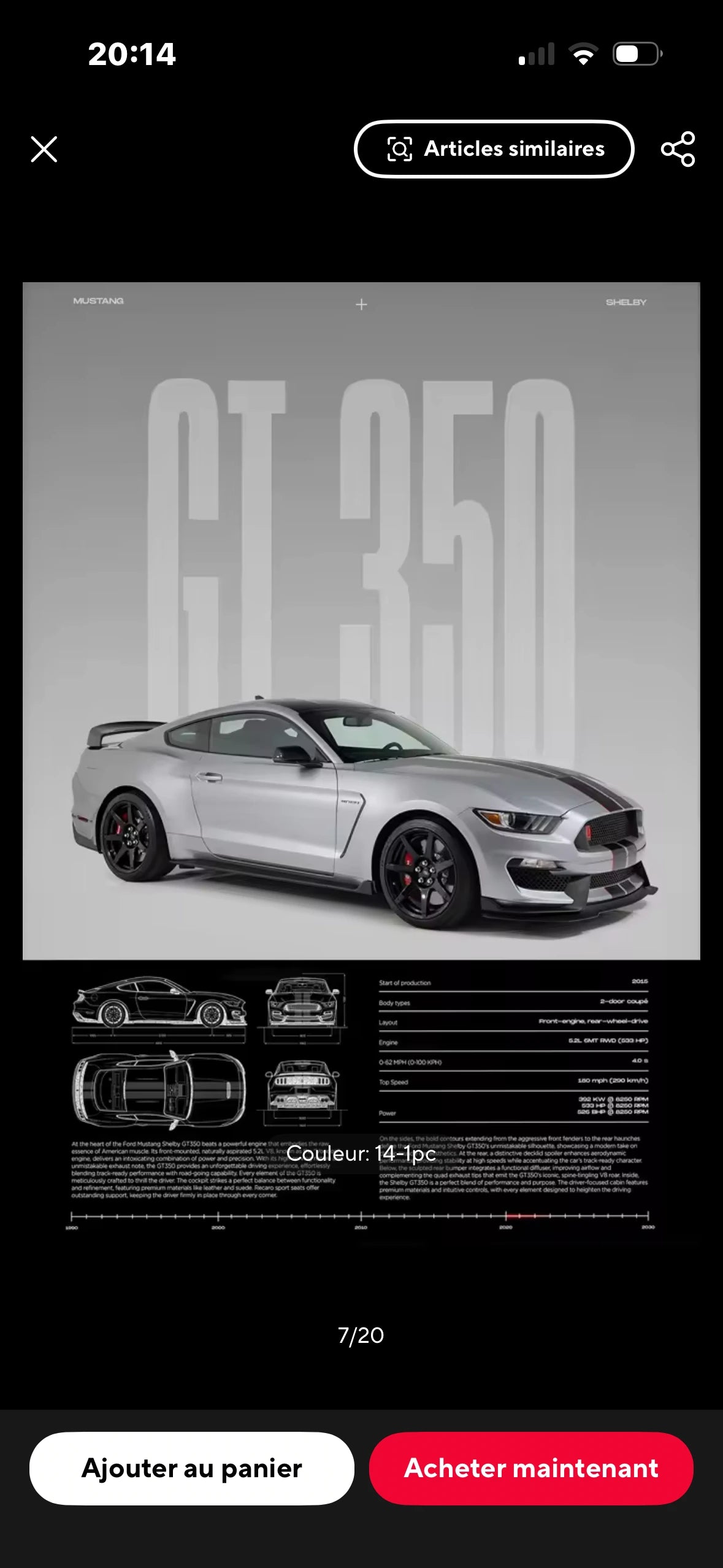 Poster Ford Mustang Shelby GT350